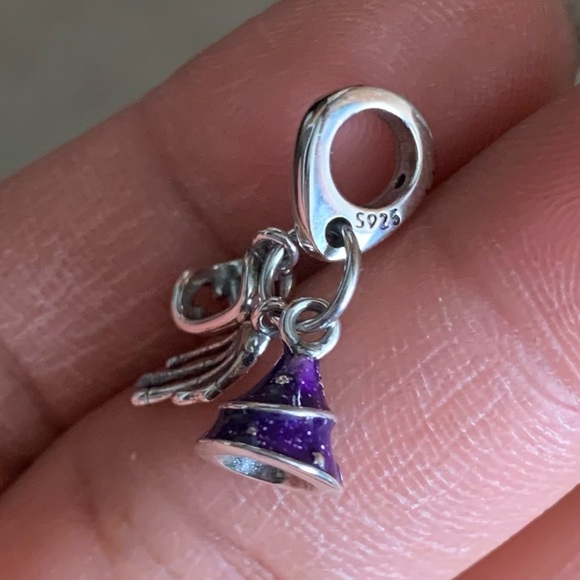 NWOT Halloween Vampire Witch Hat Skeleton Skull Dangle Charm Sterling Silver 925 - Picture 9 of 10